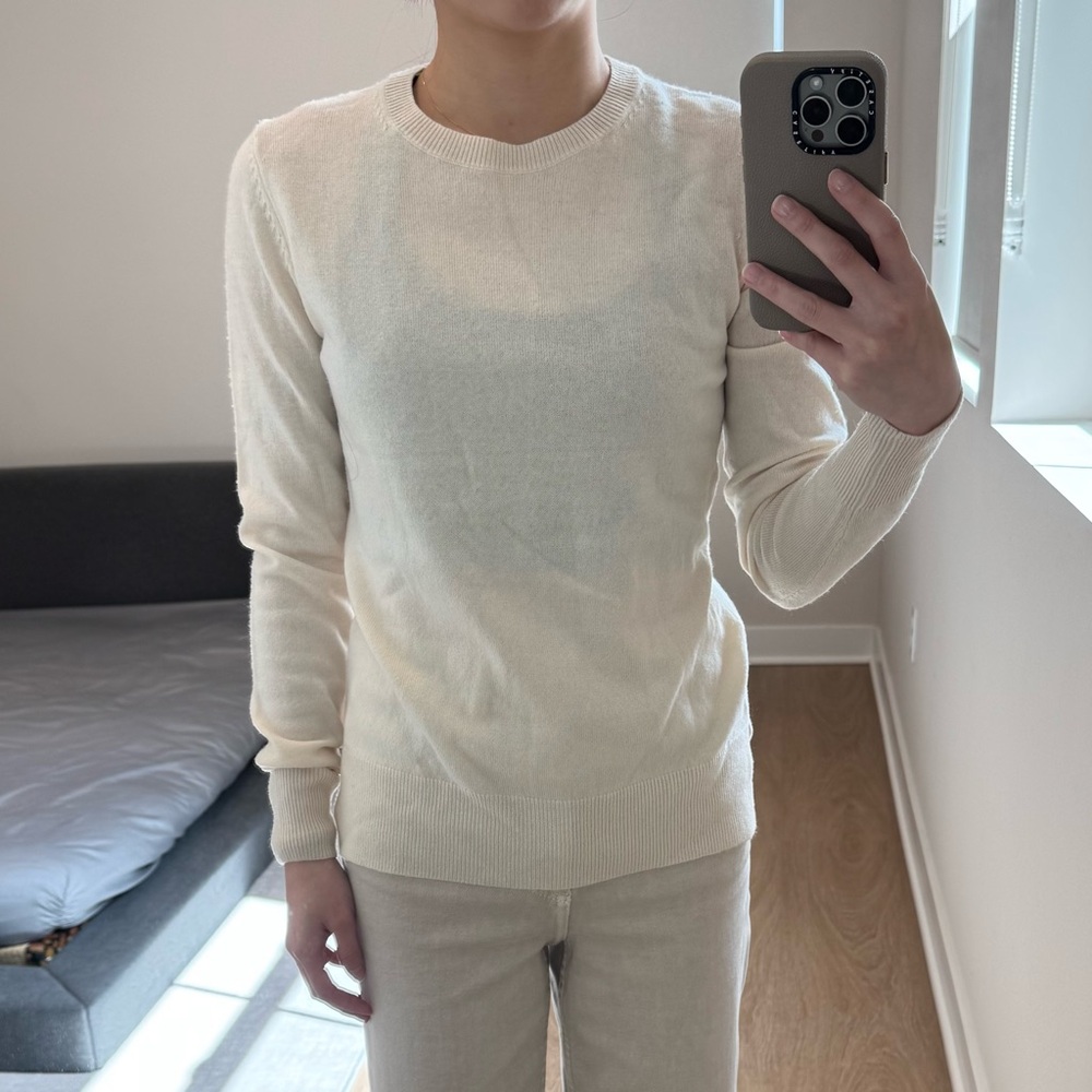 Theory Cream Cashmere Sweater